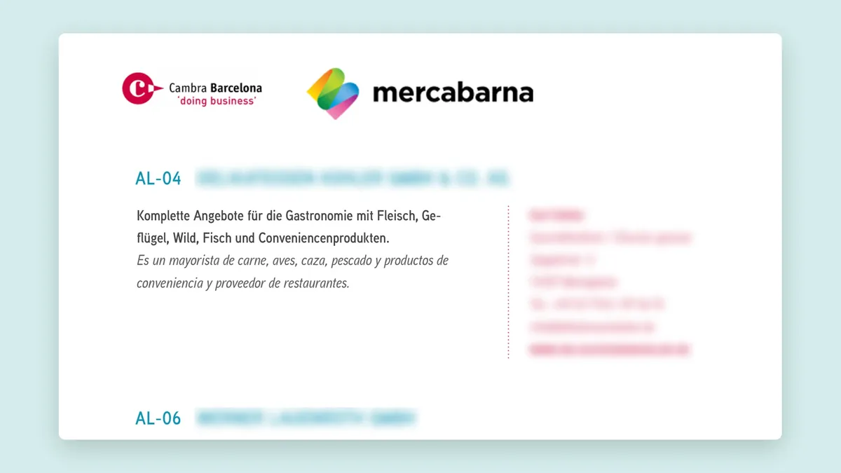 Unternehmensprofil in Deutsch und Spanisch, Ansprechpartner unkenntlich