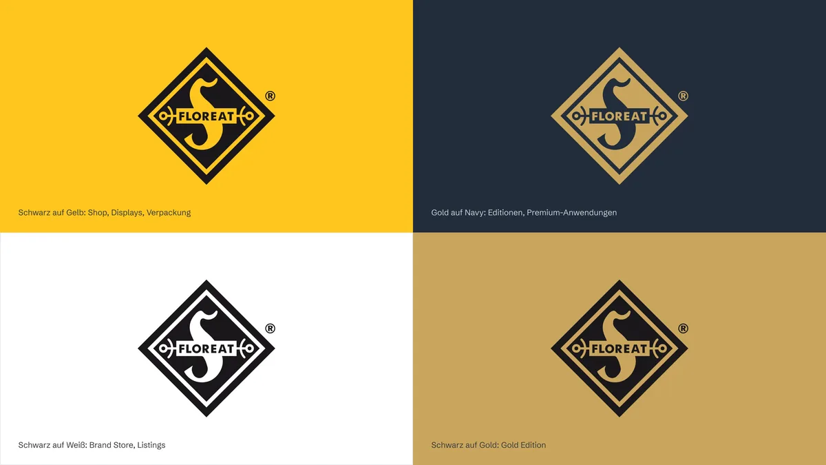 Rauten-Logo in vier Farbstellungen