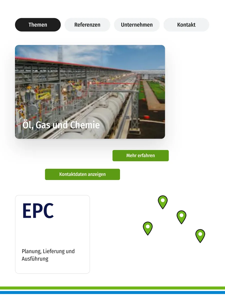 UI-Komposition der Website