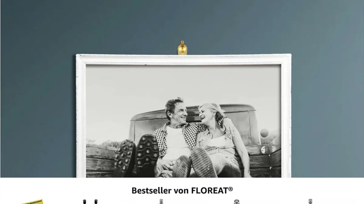 Brand-Store-Abschnitt mit Schwarzweißfoto und Bestsellern von FLOREAT