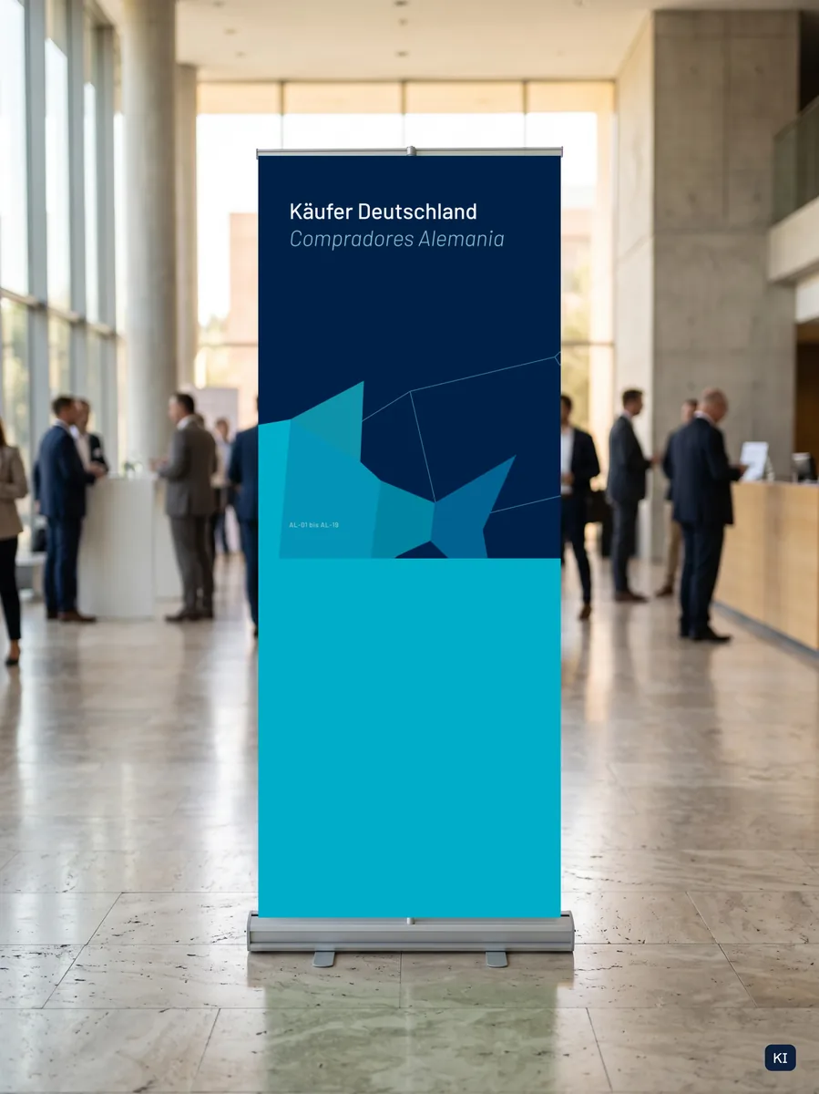 Roll-up Käufer Deutschland, KI-Mockup