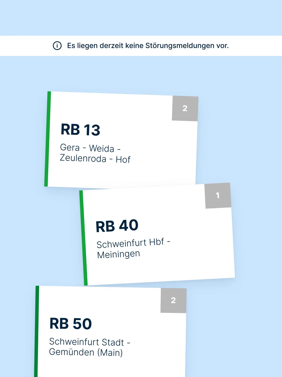 Liniencards im Stapel