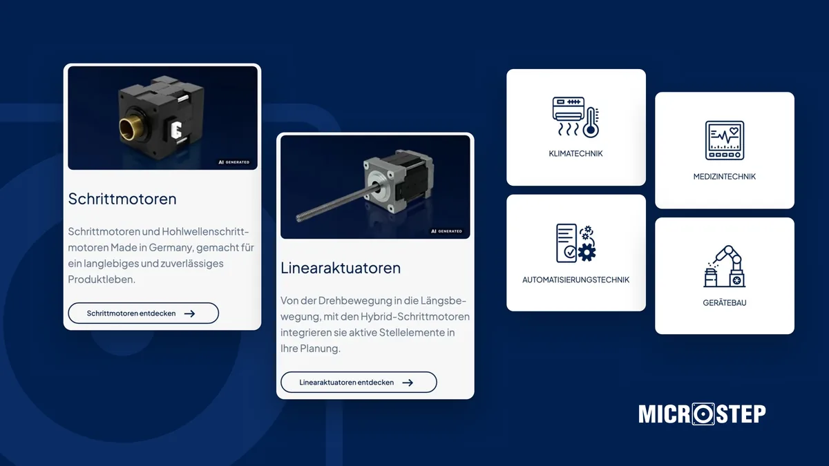UI-Komposition MICROSTEP Website