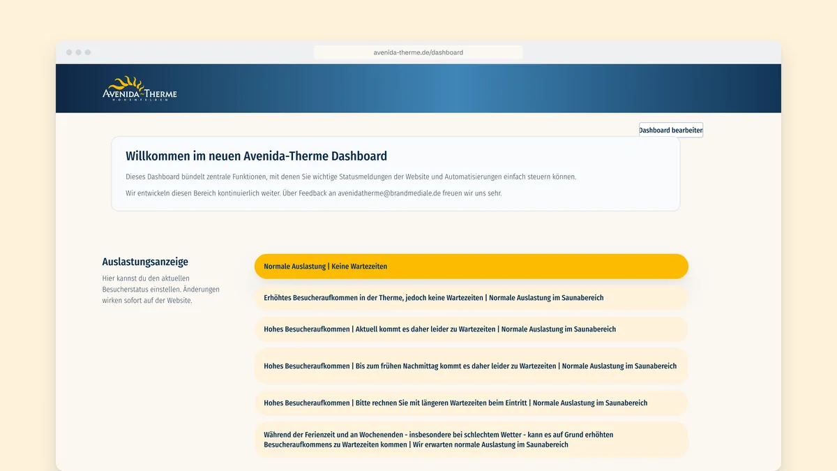 Avenida-Therme: Z:03 01 M11 dashboard