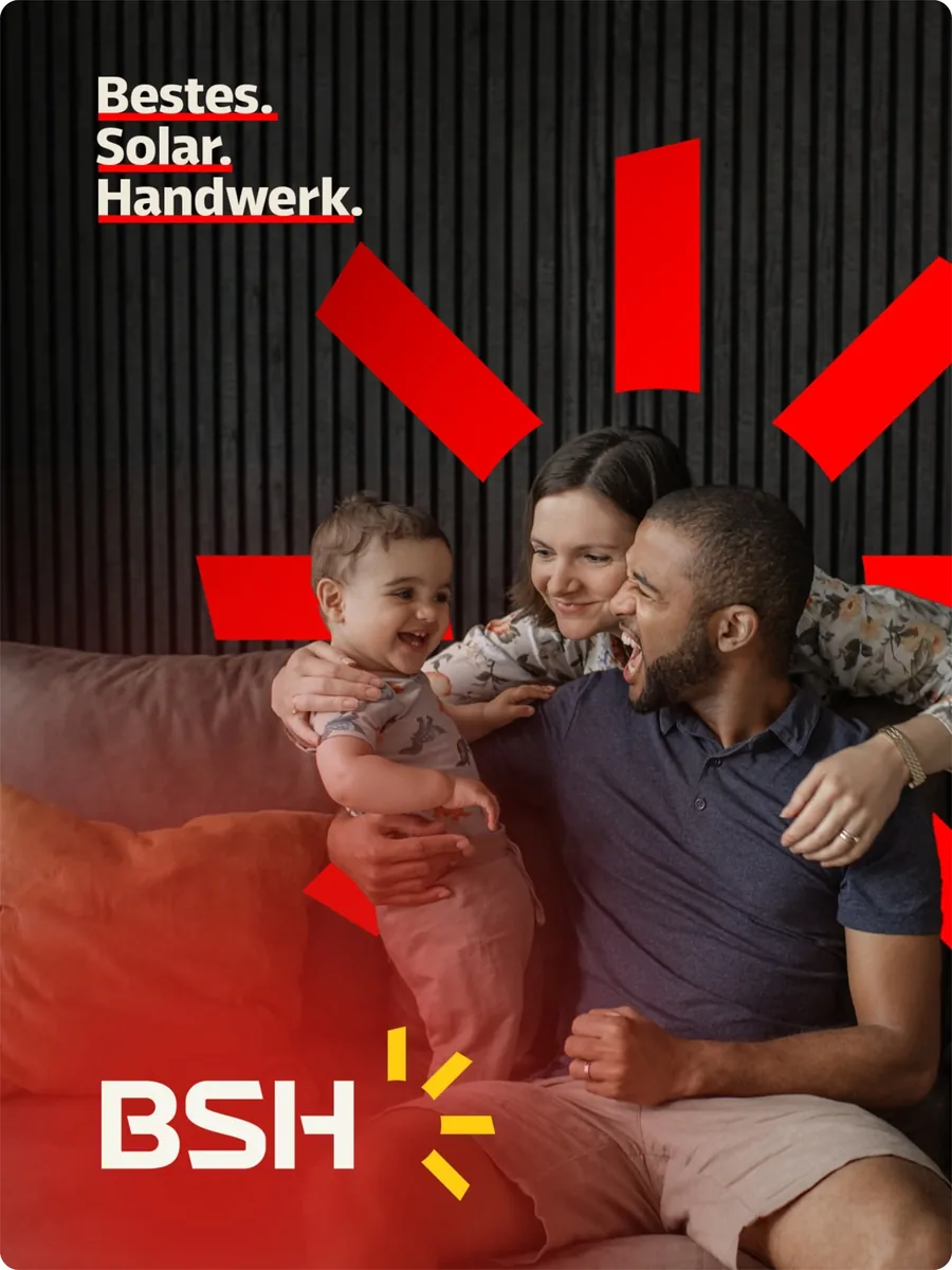 Social-Motiv Bestes. Solar. Handwerk. mit Familie