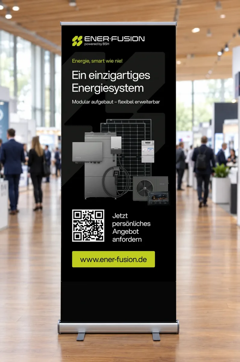 Roll-up Ein einzigartiges Energiesystem auf einer Messe