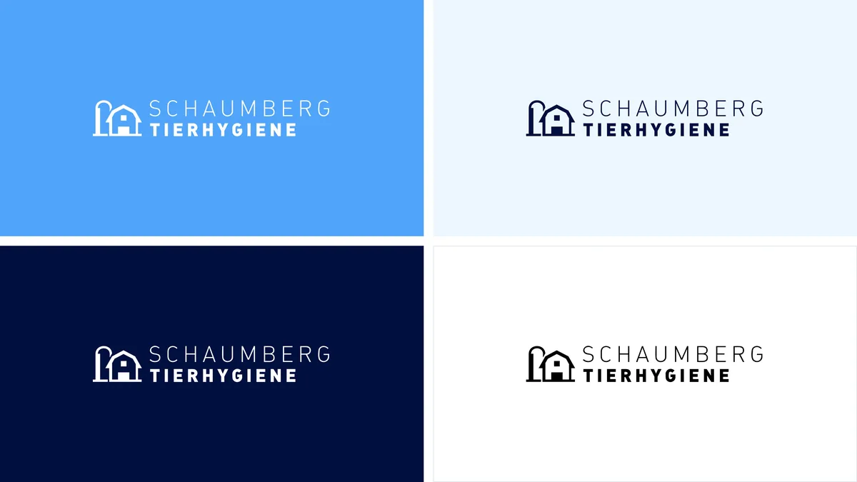 Logo Schaumberg Tierhygiene in vier Farbvarianten