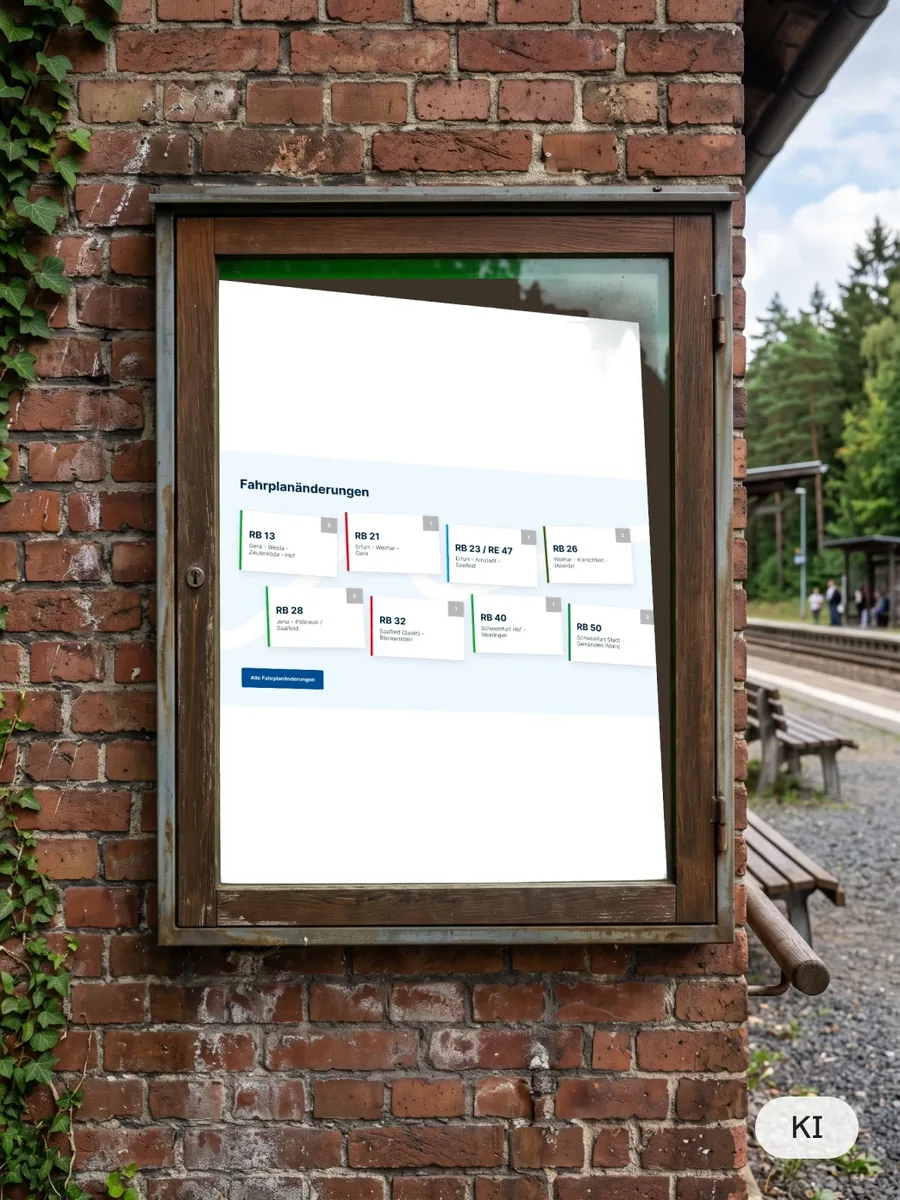 Aushang im Schaukasten (KI-Mockup)