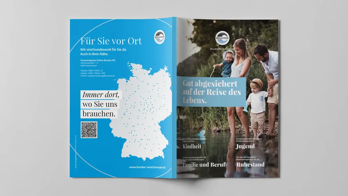 Kundenmagazin, Rückseite Für Sie vor Ort mit Deutschlandkarte und Familienfoto