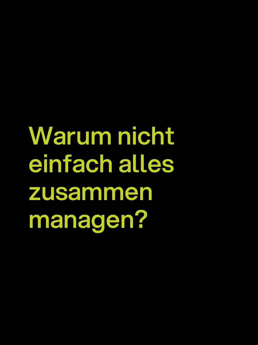 Headlines der Kampagne in Ener Green auf Schwarz: »Warum nicht einfach alles zusammen managen?«, »Unterwegs in eine flexible Zukunft«, »Wir feiern deine Energieunabhängigkeit«.