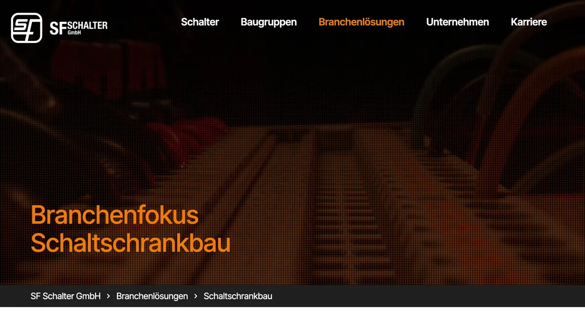 Branchenseite Schaltschrankbau auf sf-schalter.de