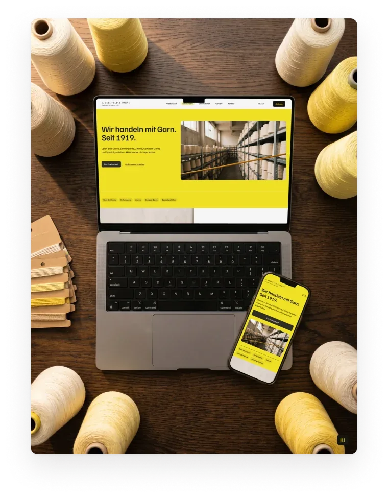 Website als Flatlay